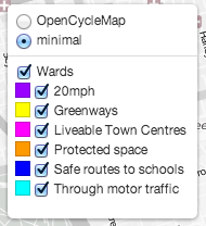 You can turn layers for each of the asks on and off on the map, along with the ward boundaries.